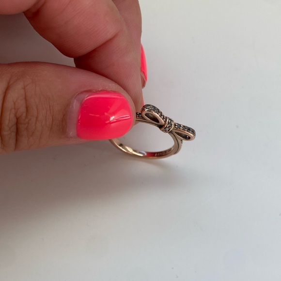 Pandora 14K Gold Plated Bow Ring Size 6 (52) - Picture 5 of 6